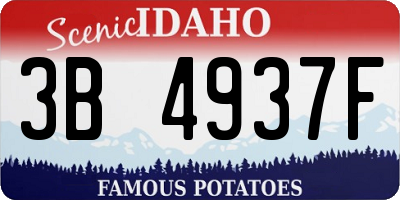 ID license plate 3B4937F
