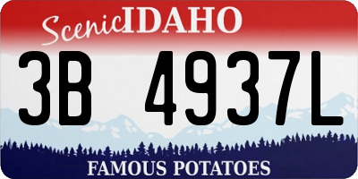 ID license plate 3B4937L