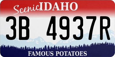 ID license plate 3B4937R