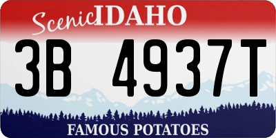 ID license plate 3B4937T