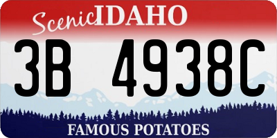 ID license plate 3B4938C