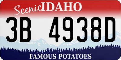 ID license plate 3B4938D