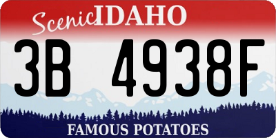 ID license plate 3B4938F