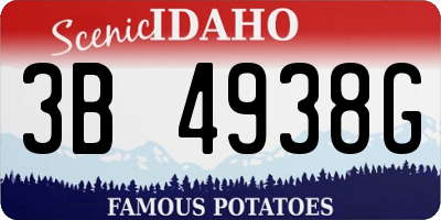 ID license plate 3B4938G