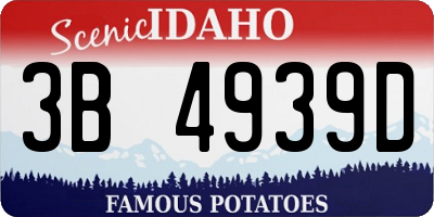 ID license plate 3B4939D