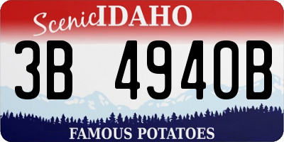 ID license plate 3B4940B