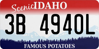 ID license plate 3B4940L