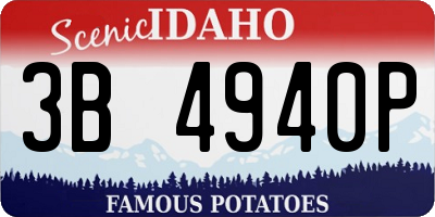 ID license plate 3B4940P