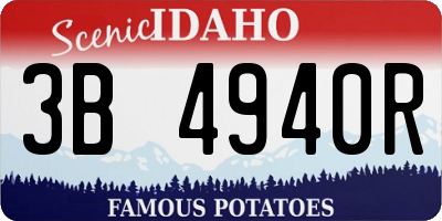 ID license plate 3B4940R