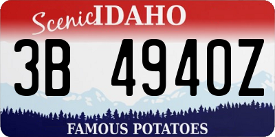 ID license plate 3B4940Z