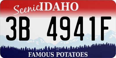 ID license plate 3B4941F