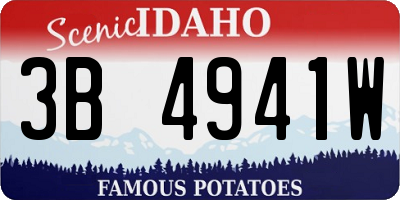 ID license plate 3B4941W