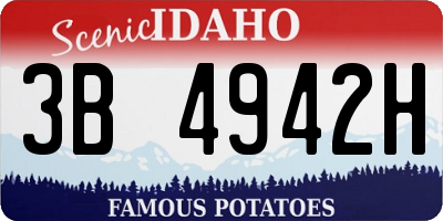 ID license plate 3B4942H