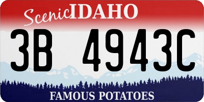 ID license plate 3B4943C