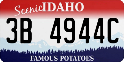 ID license plate 3B4944C