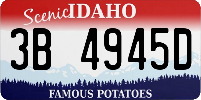 ID license plate 3B4945D