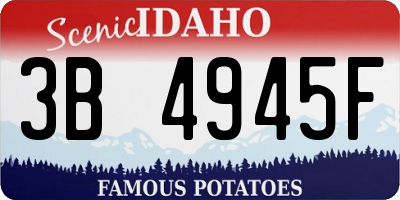 ID license plate 3B4945F