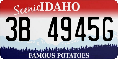 ID license plate 3B4945G