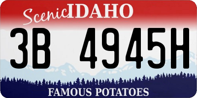 ID license plate 3B4945H