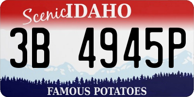 ID license plate 3B4945P