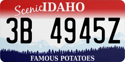 ID license plate 3B4945Z