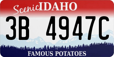 ID license plate 3B4947C