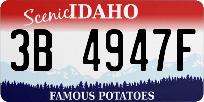 ID license plate 3B4947F