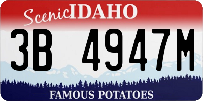 ID license plate 3B4947M
