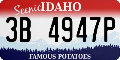 ID license plate 3B4947P