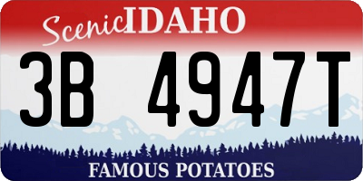 ID license plate 3B4947T