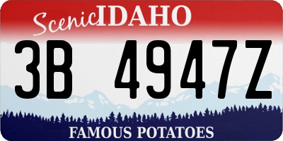 ID license plate 3B4947Z