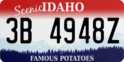 ID license plate 3B4948Z