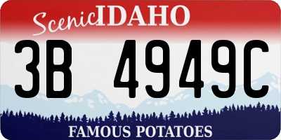 ID license plate 3B4949C