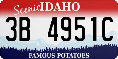ID license plate 3B4951C