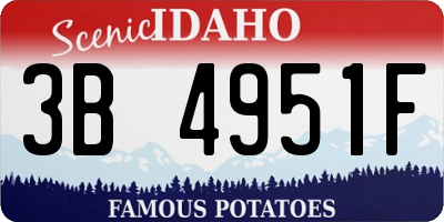 ID license plate 3B4951F