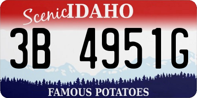 ID license plate 3B4951G