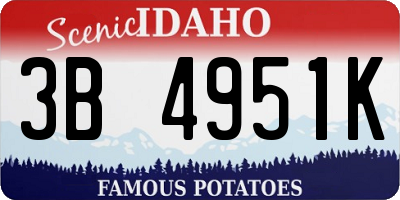 ID license plate 3B4951K