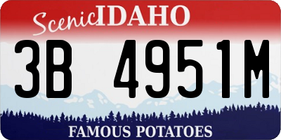 ID license plate 3B4951M