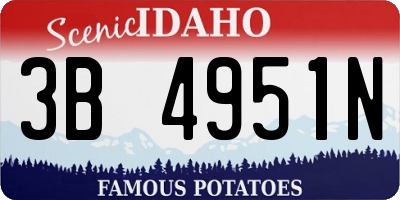 ID license plate 3B4951N