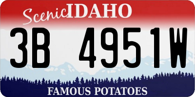ID license plate 3B4951W