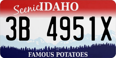 ID license plate 3B4951X