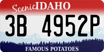 ID license plate 3B4952P
