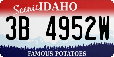 ID license plate 3B4952W