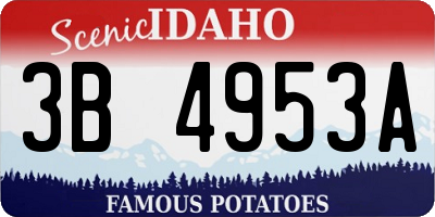 ID license plate 3B4953A