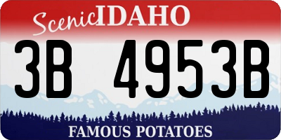 ID license plate 3B4953B