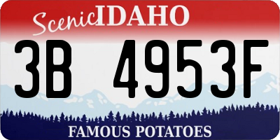 ID license plate 3B4953F