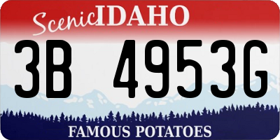 ID license plate 3B4953G