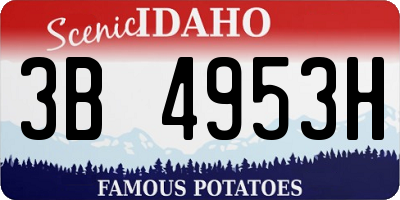 ID license plate 3B4953H