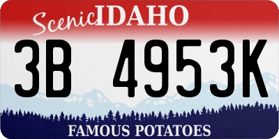 ID license plate 3B4953K