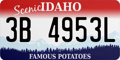 ID license plate 3B4953L